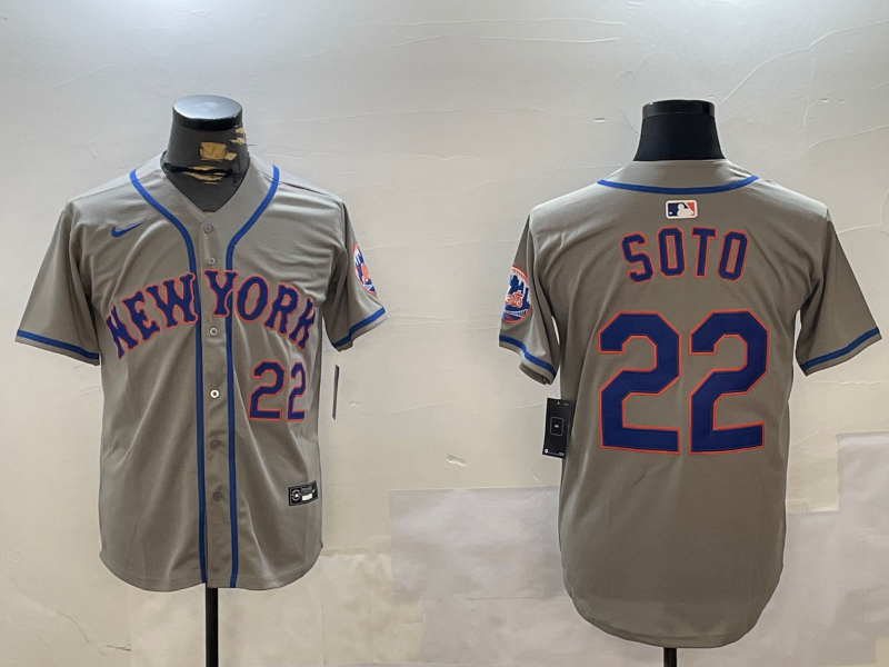 Men's New York Mets Juan Soto #22 Gray Jersey